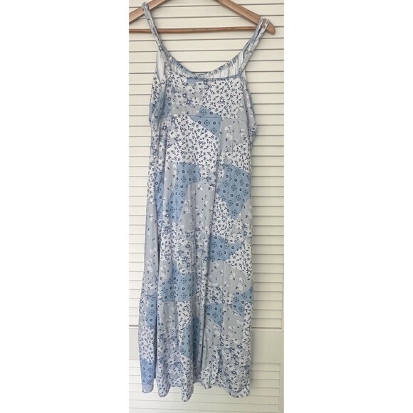 Hollister Women's Light Blue Boho Patchwork Floral Sundress Empire Waist Medium - Picture 4 of 7